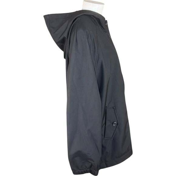 Dennis Basso V-Luxe Black Coat Hooded Zip Button Vent Adjustable 2X Outerwear - Picture 3 of 14